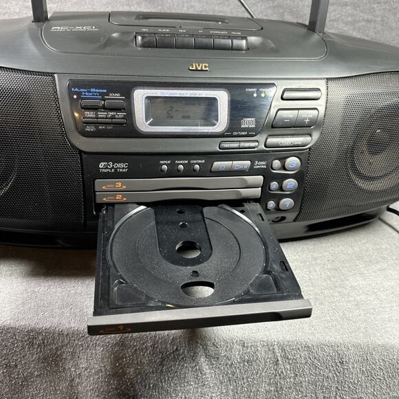 JVC RC-XC1 Boomboox Portable Radio 3 Disc CD Cassette W/Remote AM FM See Notes - Picture 6 of 11
